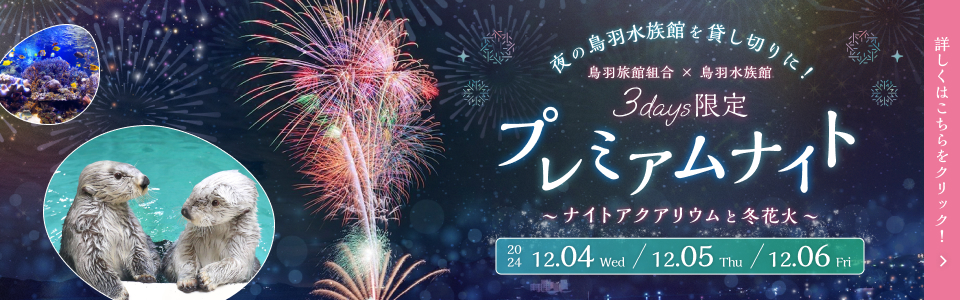 鳥羽旅館組合 × 鳥羽水族館　3days限定 プレミアムナイト～ナイトアクアリウムと冬花火～